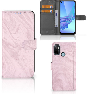 B2Ctelecom GSM Hoesje OPPO A53 | OPPO A53s Flip Case Marble Pink