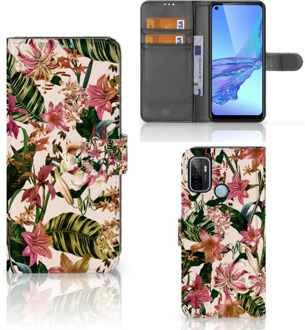 B2Ctelecom GSM Hoesje OPPO A53 | OPPO A53s Fotohoesje ontwerpen Flowers