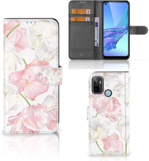 B2Ctelecom GSM Hoesje OPPO A53 | OPPO A53s Wallet Book Case Cadeau voor Mama Lovely Flowers