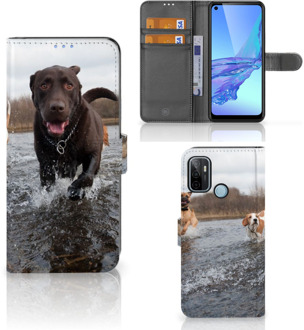 B2Ctelecom GSM Hoesje OPPO A53 | OPPO A53s Wallet Book Case Honden Labrador