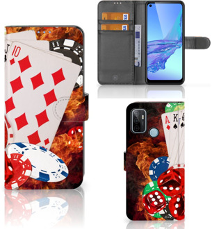 B2Ctelecom GSM Hoesje OPPO A53 | OPPO A53s Wallet Book Case Personaliseren Casino