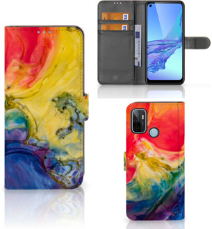 B2Ctelecom GSM Hoesje OPPO A53 | OPPO A53s Wallet Book Case Watercolor Dark