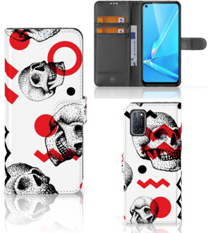 B2Ctelecom GSM Hoesje OPPO A72 | OPPO A52 Bookstyle Case Skull Red