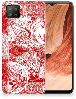 B2Ctelecom GSM Hoesje OPPO A73 4G Back Case TPU Siliconen Hoesje Angel Skull Red