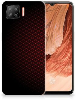 B2Ctelecom GSM Hoesje OPPO A73 4G Backcase TPU Siliconen Hoesje Geruit Rood