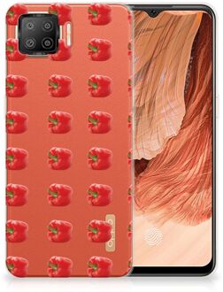 B2Ctelecom GSM Hoesje OPPO A73 4G Smartphonehoesje Transparant Paprika Red