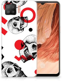 B2Ctelecom GSM Hoesje OPPO A73 4G TPU Bumper Skull Red