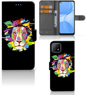 B2Ctelecom GSM Hoesje OPPO A73 5G Book Cover Lion Color