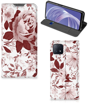 B2Ctelecom GSM Hoesje OPPO A73 5G Bookcase Watercolor Flowers