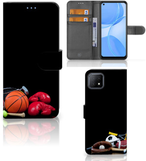 B2Ctelecom GSM Hoesje OPPO A73 5G Bookcover Ontwerpen Voetbal, Tennis, Boxing… Sports