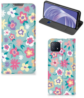 B2Ctelecom GSM Hoesje OPPO A73 5G Fotohoesje ontwerpen Flower Power