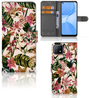 B2Ctelecom GSM Hoesje OPPO A73 5G Fotohoesje ontwerpen Flowers