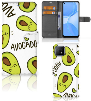 B2Ctelecom GSM Hoesje OPPO A73 5G Mobiel Bookcase Valentijn Cadeautje Haar Avocado Singing