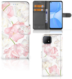 B2Ctelecom GSM Hoesje OPPO A73 5G Wallet Book Case Cadeau voor Mama Lovely Flowers