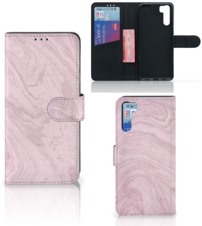 B2Ctelecom GSM Hoesje OPPO A91 | Reno3 Flip Case Marble Pink