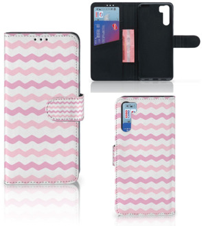 B2Ctelecom GSM Hoesje OPPO A91 | Reno3 Hoesje ontwerpen Waves Roze