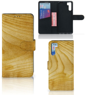 B2Ctelecom GSM Hoesje OPPO A91 | Reno3 Wallet Book Case Licht Hout