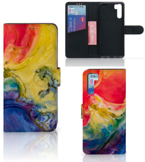 B2Ctelecom GSM Hoesje OPPO A91 | Reno3 Wallet Case Watercolor Dark