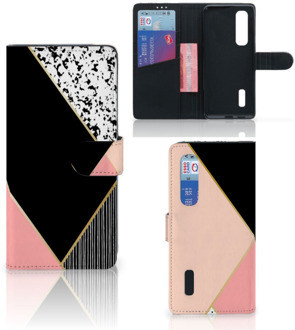 B2Ctelecom GSM Hoesje OPPO Find X2 Pro Bookcase Black Pink Shapes