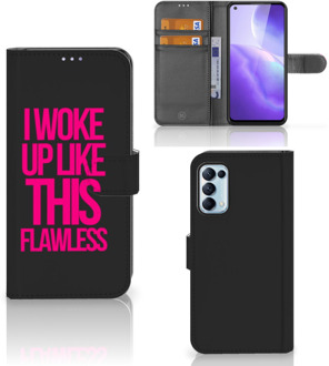 B2Ctelecom GSM Hoesje OPPO Find X3 Lite Bookcase met quotes Woke Up