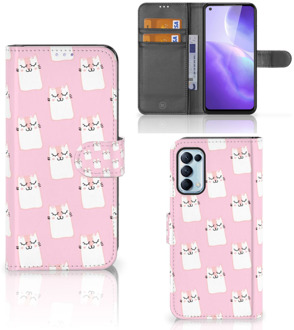 B2Ctelecom GSM Hoesje OPPO Find X3 Lite Bookcase Valentijn Cadeaus Sleeping Cats