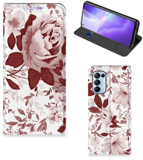 B2Ctelecom GSM Hoesje OPPO Find X3 Lite Bookcase Watercolor Flowers