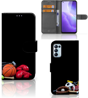 B2Ctelecom GSM Hoesje OPPO Find X3 Lite Bookcover Ontwerpen Voetbal, Tennis, Boxing… Sports