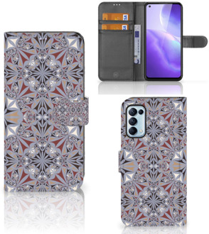 B2Ctelecom GSM Hoesje OPPO Find X3 Lite Flipcover Flower Tiles