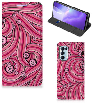 B2Ctelecom GSM Hoesje OPPO Find X3 Lite Foto Hoesje ontwerpen Swirl Pink