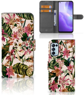 B2Ctelecom GSM Hoesje OPPO Find X3 Lite Fotohoesje ontwerpen Flowers