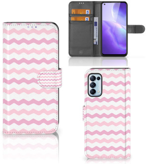 B2Ctelecom GSM Hoesje OPPO Find X3 Lite Hoesje ontwerpen Waves Roze