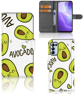 B2Ctelecom GSM Hoesje OPPO Find X3 Lite Mobiel Bookcase Valentijn Cadeautje Haar Avocado Singing