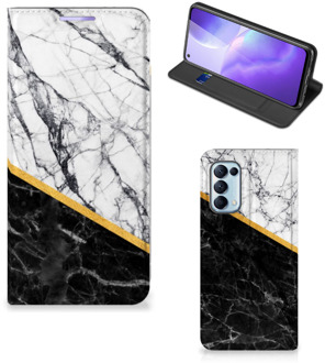 B2Ctelecom GSM Hoesje OPPO Find X3 Lite Mobiel Case Marble White Black