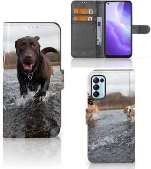 B2Ctelecom GSM Hoesje OPPO Find X3 Lite Wallet Book Case Honden Labrador