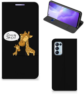 B2Ctelecom GSM Hoesje OPPO Find X3 Lite Wallet Case Giraffe