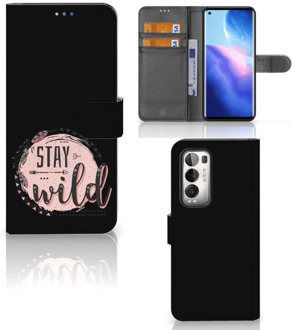 B2Ctelecom GSM Hoesje OPPO Find X3 Neo 5G Book Case met Tekst Boho Stay Wild