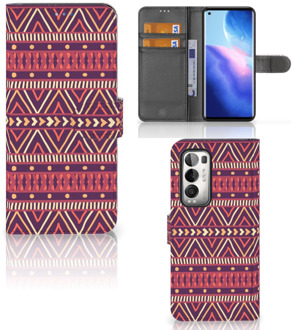 B2Ctelecom GSM Hoesje OPPO Find X3 Neo 5G Bookcase Aztec Purple