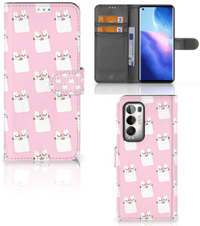 B2Ctelecom GSM Hoesje OPPO Find X3 Neo 5G Bookcase Valentijn Cadeaus Sleeping Cats