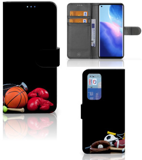 B2Ctelecom GSM Hoesje OPPO Find X3 Neo 5G Bookcover Ontwerpen Voetbal, Tennis, Boxing… Sports