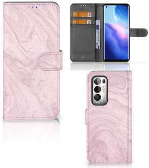 B2Ctelecom GSM Hoesje OPPO Find X3 Neo 5G Flip Case Marble Pink