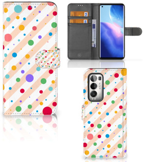 B2Ctelecom GSM Hoesje OPPO Find X3 Neo 5G Flip Cover Dots