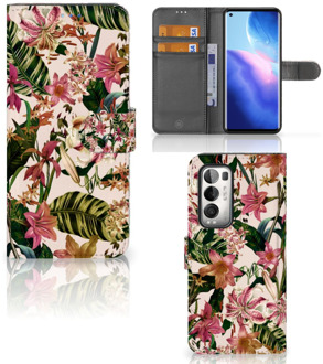 B2Ctelecom GSM Hoesje OPPO Find X3 Neo 5G Fotohoesje ontwerpen Flowers