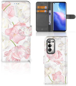 B2Ctelecom GSM Hoesje OPPO Find X3 Neo 5G Wallet Book Case Cadeau voor Mama Lovely Flowers