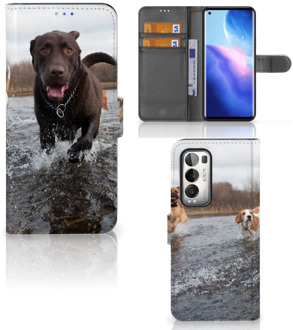 B2Ctelecom GSM Hoesje OPPO Find X3 Neo 5G Wallet Book Case Honden Labrador