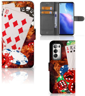 B2Ctelecom GSM Hoesje OPPO Find X3 Neo 5G Wallet Book Case Personaliseren Casino