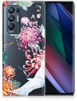 B2Ctelecom GSM Hoesje OPPO Find X3 Neo Smartphonehoesje Customize Bird Flowers