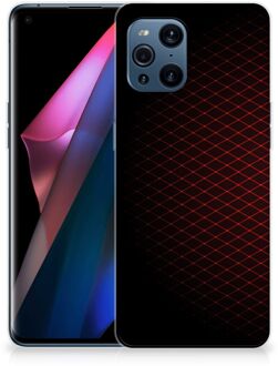 B2Ctelecom GSM Hoesje OPPO Find X3 | X3 Pro Backcase TPU Siliconen Hoesje Geruit Rood