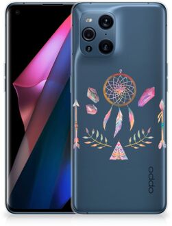 B2Ctelecom GSM Hoesje OPPO Find X3 | X3 Pro Bumper Hoesje Doorzichtig Boho Dreamcatcher