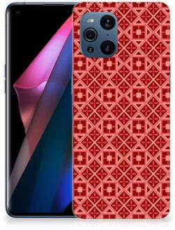 B2Ctelecom GSM Hoesje OPPO Find X3 | X3 Pro Hoesje met Tekst Batik Red