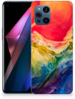 B2Ctelecom GSM Hoesje OPPO Find X3 | X3 Pro TPU Bumper Watercolor Dark